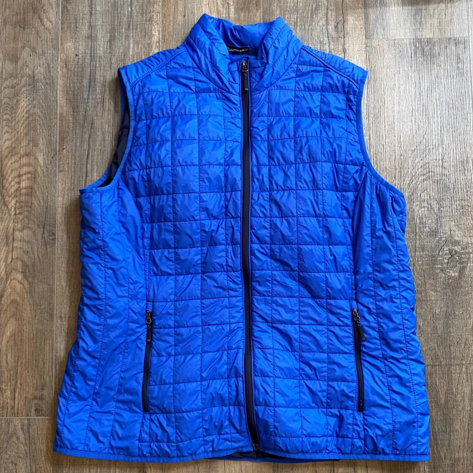 Cutter & Buck Rainier Men 3XL Blue Quilted Puffer Vest Full Zip Lightweight 598 - product detail image 1