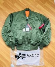 Giacca pilota bomber Alpha Industries L Sage Green Ma-1 CWU-45 B-15 Schott avirex