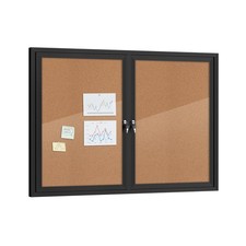 48"x34" Enclosed Bulletin Board, Outdoor Lockable Weather-Resistant Aluminum ...