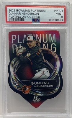 2023 Bowman Platinum Gunnar Henderson Platinum Plating Die Cuts Red #2/10 PSA 9