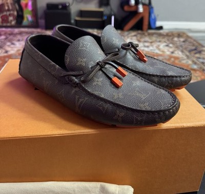Louis Vuitton Men's Brown Monogram Orange Bottom Loafers Size 10.5