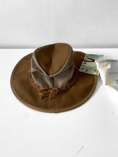 Barmah Cattle Suede Foldaway Cooler Airflow Hat Hickory With Travel Bag Large - Picture 5 of 9