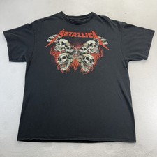 Vintage Metallica Moth Into Flame Skull Black...