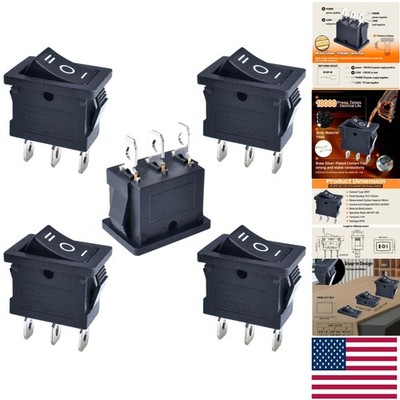 Durable Boat Rocker Switch Set - 5 Pcs, AC 250V 10A, Corrosion Resistant Design