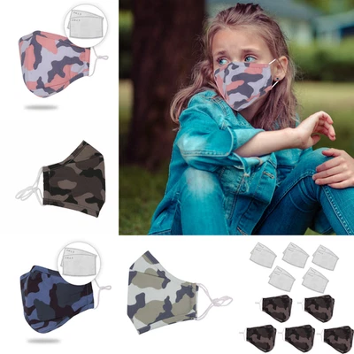 Baumwolle Camouflage Design Gesicht Maske 3 Schicht Mit PM2.5 Filter Waschbar - Bild 1 von 2