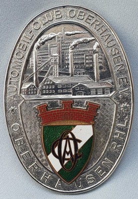 Alte Plakette Grill Badge Oldtimer ADAC Automobil Club Oberhausen ACO  50 -  60