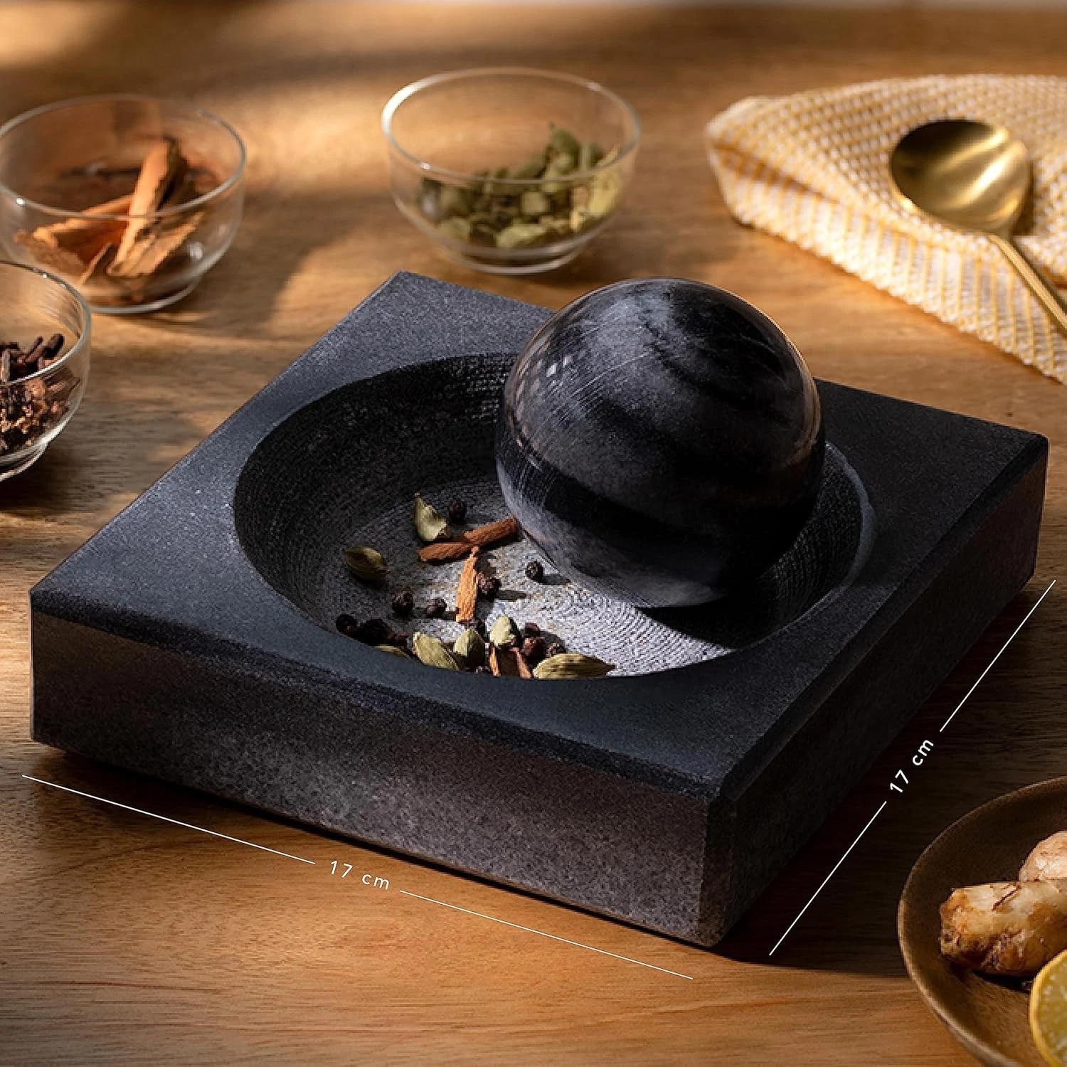 Marble Mortar and Pestle Set Okhli Masher Khalbatta Spices Grinder Imam Dasta
Opens in a new window