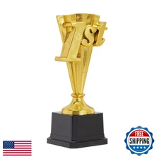 Juvale 8in Gold 1st Place Plastic Trophy w/ Black Base - Sports Award
