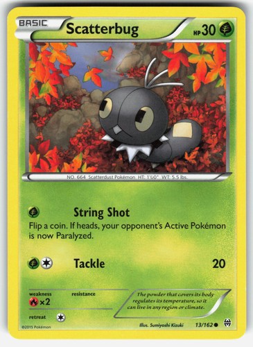 Scatterbug 13/162 XY - BREAKthrough Pokemon Common EN Lightly Played