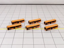 AIRPORT CAR PARK BUSES (6x Orange Models) GSE 1:400 Diorama Aircraft Vehicle Set