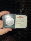 2002 Silver American Eagle Uncirculated and Blast White in Littleton Coin Pack