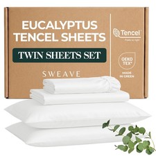Eucalyptus Sheets   Cooling Tencel Sheets Twin Blend with Egyptian Cotton, Ul...