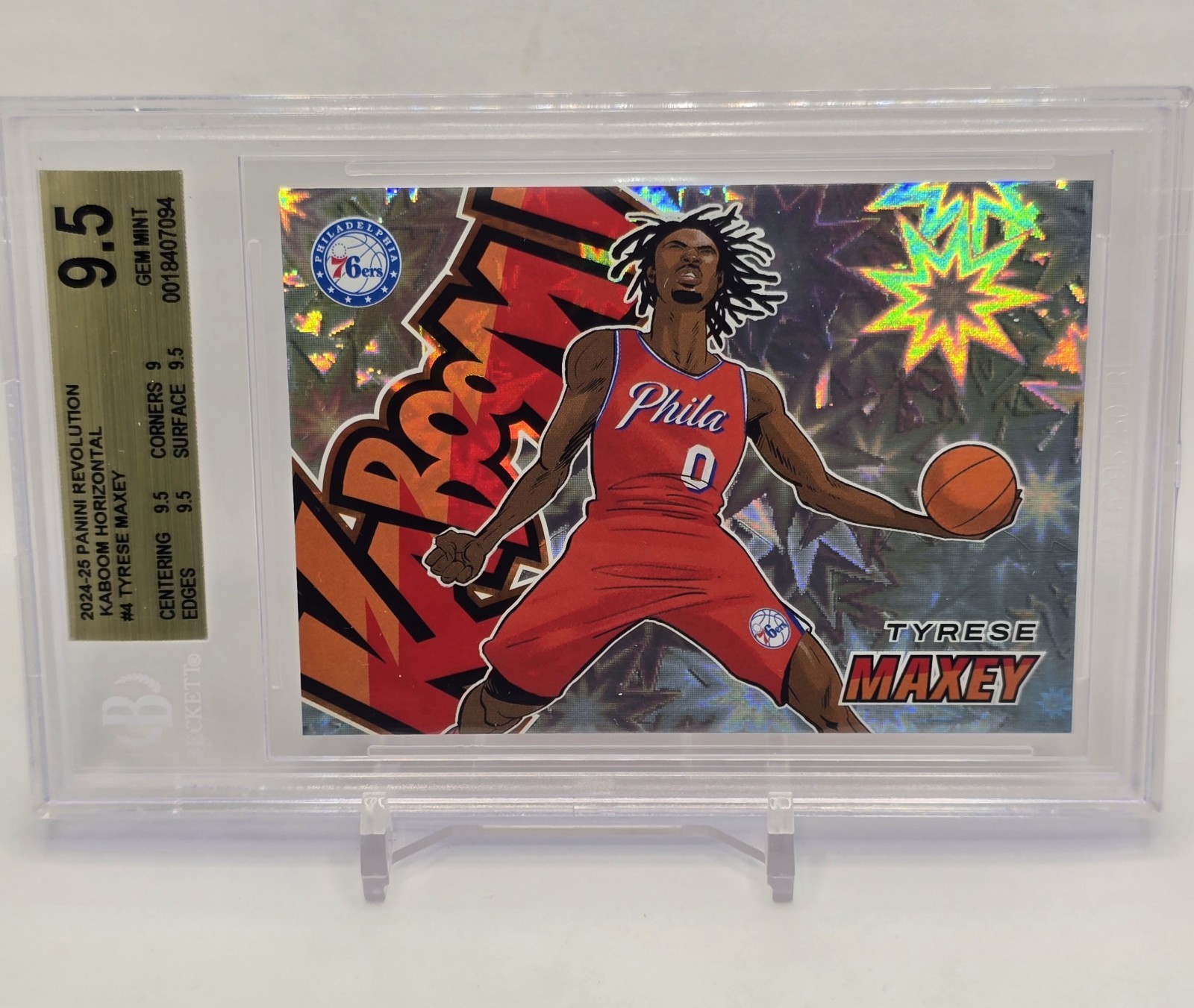 TYRESE MAXEY KABOOM 2024-25 Panini Revolution NBA BGS 9.5 - Case Hit 76ers