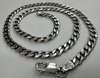 Sterling Silver Curb Chain Necklace 18'' 4mm Fully Hallmarked 925