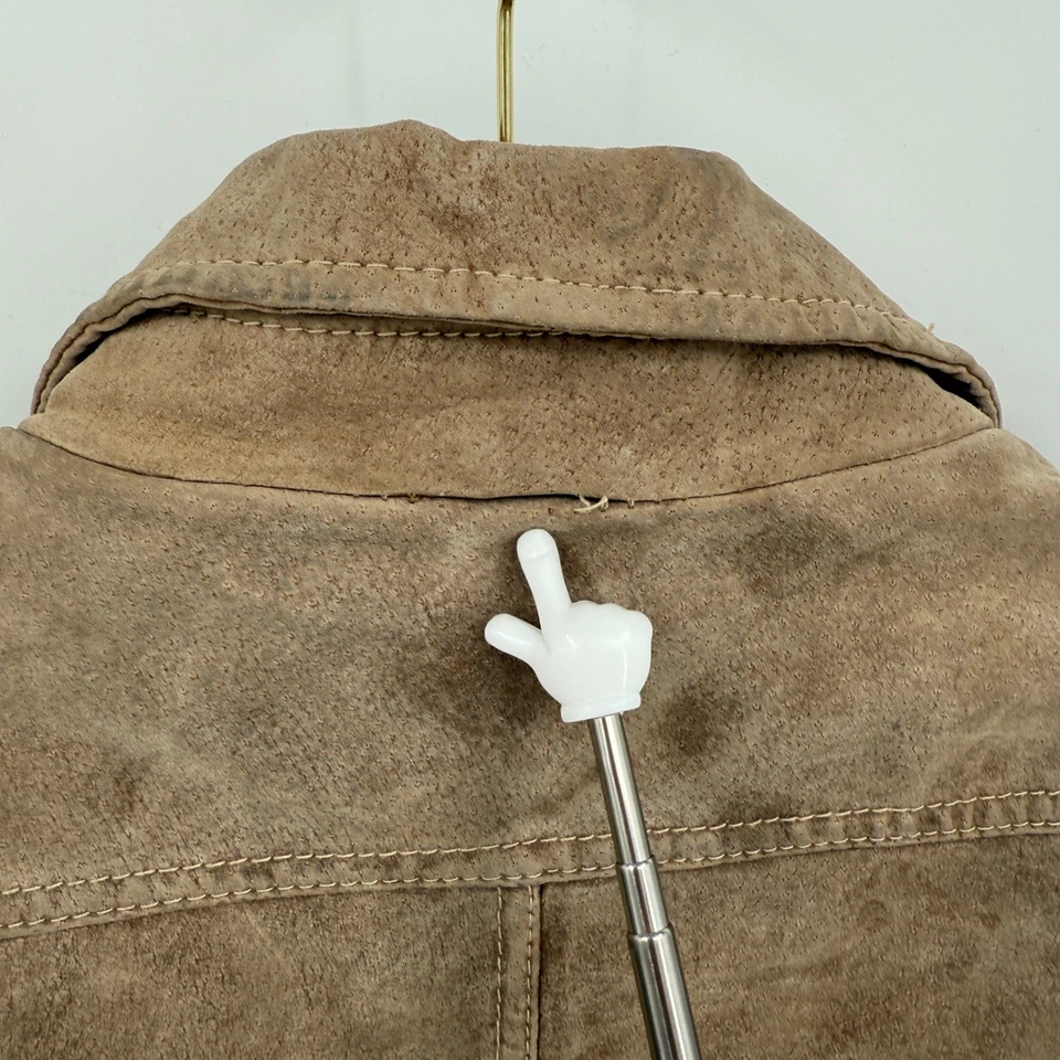 Wilsons Leather Jacket Mens Sz L Tan Suede Leather Button Quilted Western Chore - Image 4 of 4