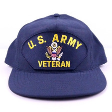 Vintage U.S. Army Veteran Snapback Hat Baseball Cap Black