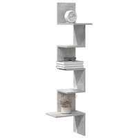 Wandregal Eckregal Betongrau 32X32X127,5 Cm Spanplatte