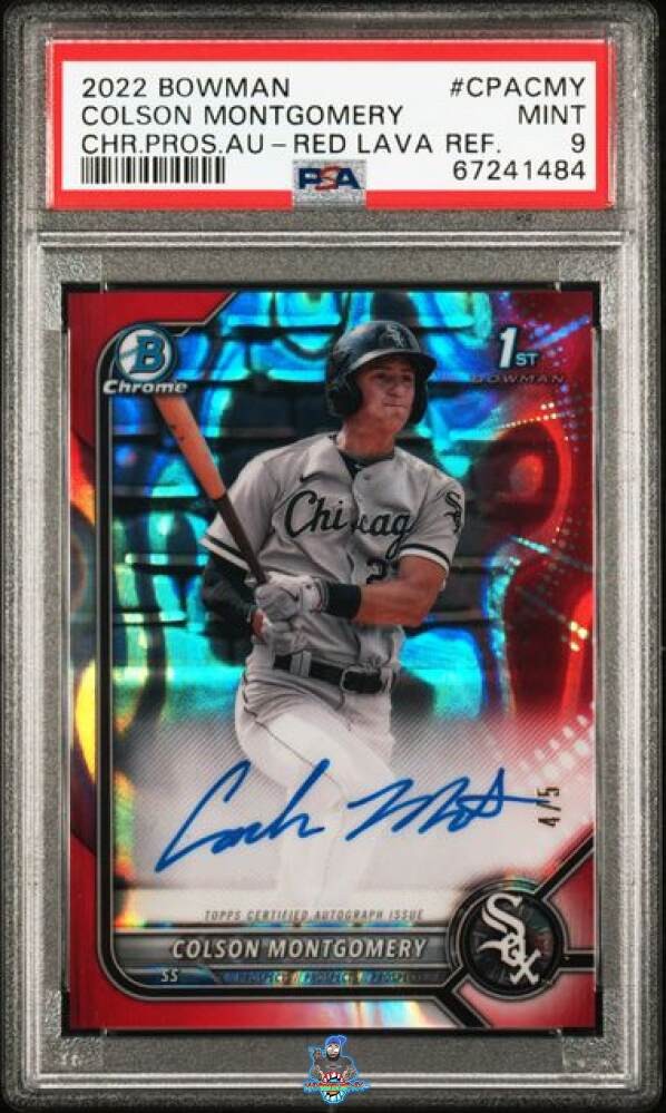 2022 Colson Montgomery PSA 9 Bowman Chrome Pros Auto Red Lava #CPACMY 4/5