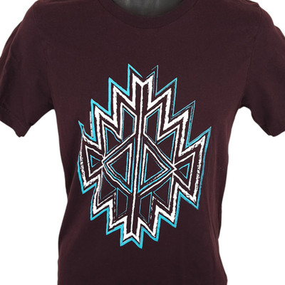 Texas True Threads T Shirt Womens Size Small Maroon Red Southwestern Print