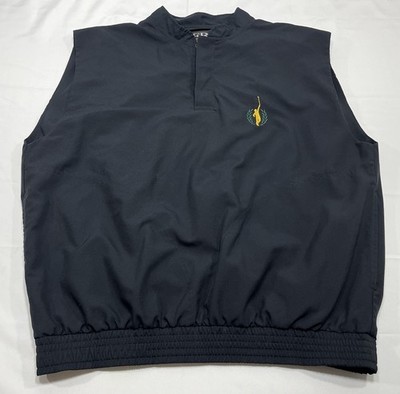 Zero Restriction Vest Mens L Black Gore Tex Golf Outerwear Windbreaker Logo Read