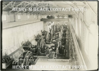 1900s Photo Massena NY Hydroelectric Generators Henry M Beach 5x7 Contact Print