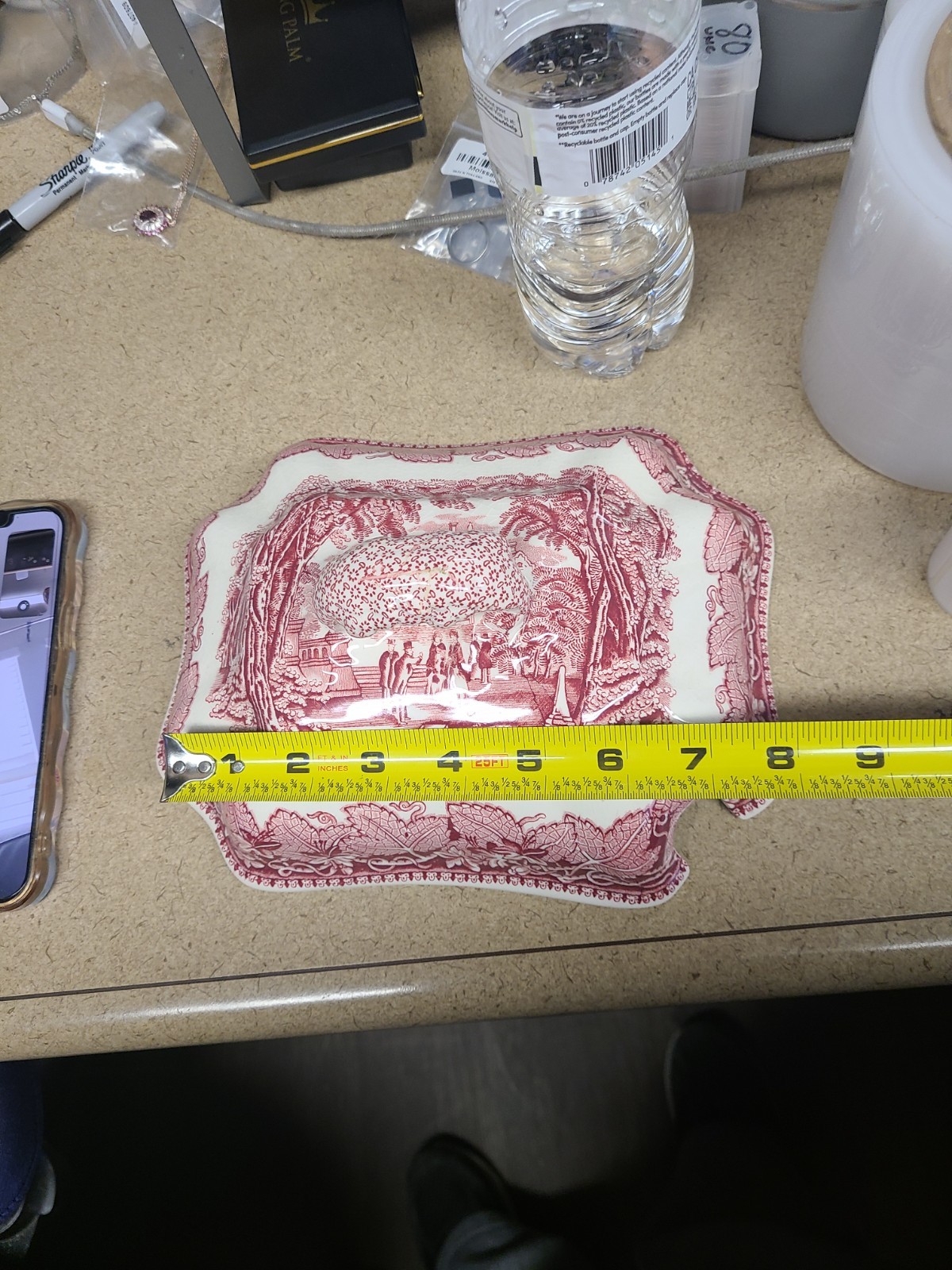 Mason's Red Vista Covered Platter & Ladle