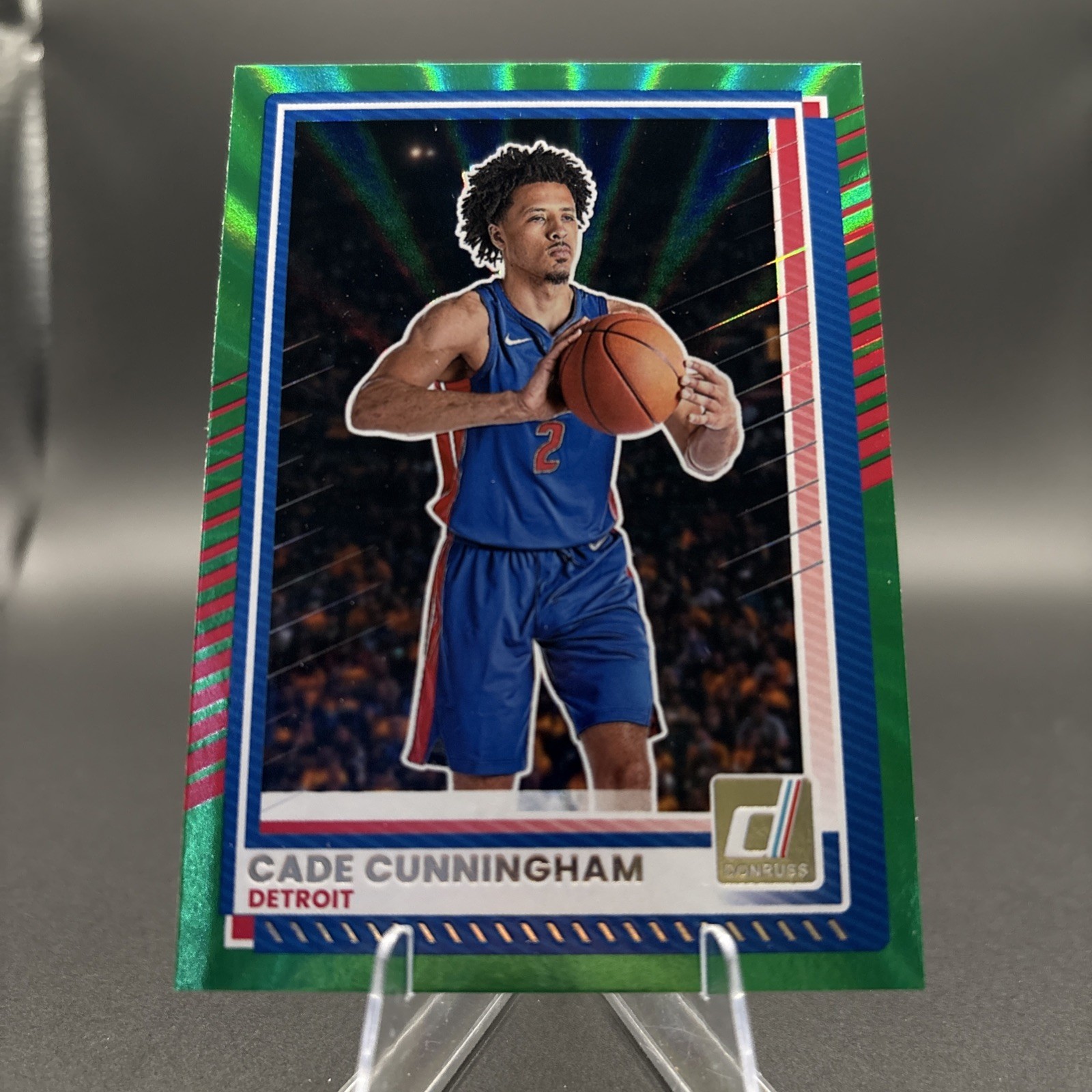 Panini 2025-26 Donruss Cade Cunningham #108 Holo Green Laser Pistons