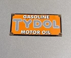 VINTAGE 12” TYDOL GASOLINE PORCELAIN SIGN CAR GAS OIL MOTORCYCLE