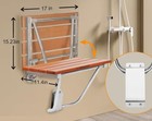 Magam Shower Wall Seat Teak & Stainless Steel — photo 2