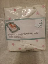 aden  anais Playard Changing Table Pads 100 Cotton Stars White Pink Portable
