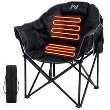 Heated Camping Chair, Portable Heated Camping Chairs Outdoor, Padded Oversized