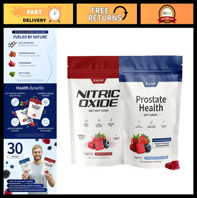 Prostate Health & Nitric Oxide Bundle - 60 Soft Chews, Plant Sterols, Beet Root,