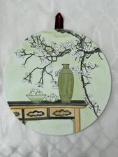 Hand Paint Chinese Painting On Canvas With Red Ribbon Hanging Easily
