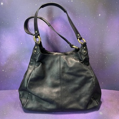 美品 COACH hobo shoulder bagショルダーバッグ 24686 Coach Campbell F24686 BLACK Leather Hobo Shoulder Bag Purse