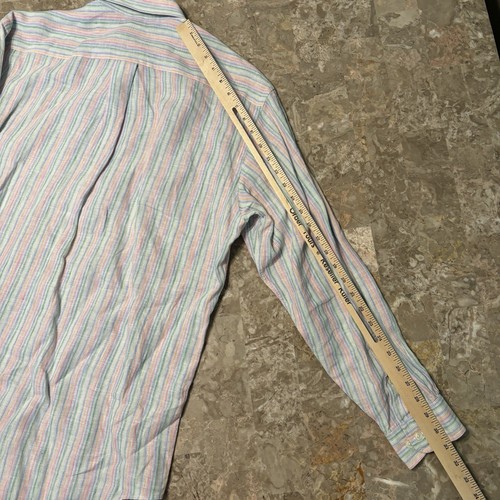 Brooks Brothers Shirt Mens Medium 100% Linen Original Polo Long Sleeve Button - Picture 9 of 11