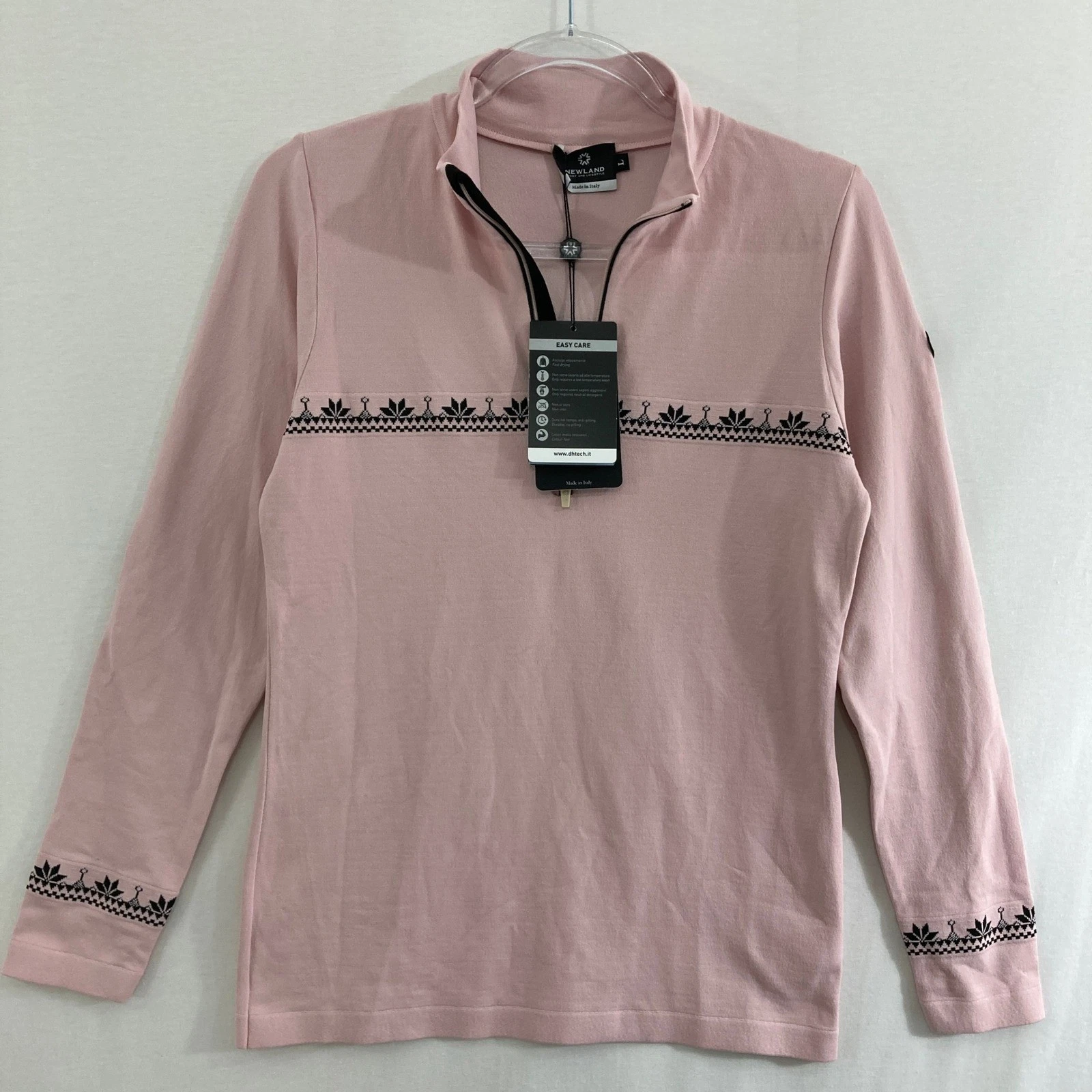 NWT Newland Womens Large Thermoregulating Half Zip Pullover Ski Base Layer
