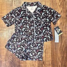 Art Class Girls Black Butterfly Print Top  Shorts PJ Pajama Set Sz Small 6/7
