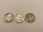1952 P-D-S Roosevelt 90% Silver Dimes Lot of 3