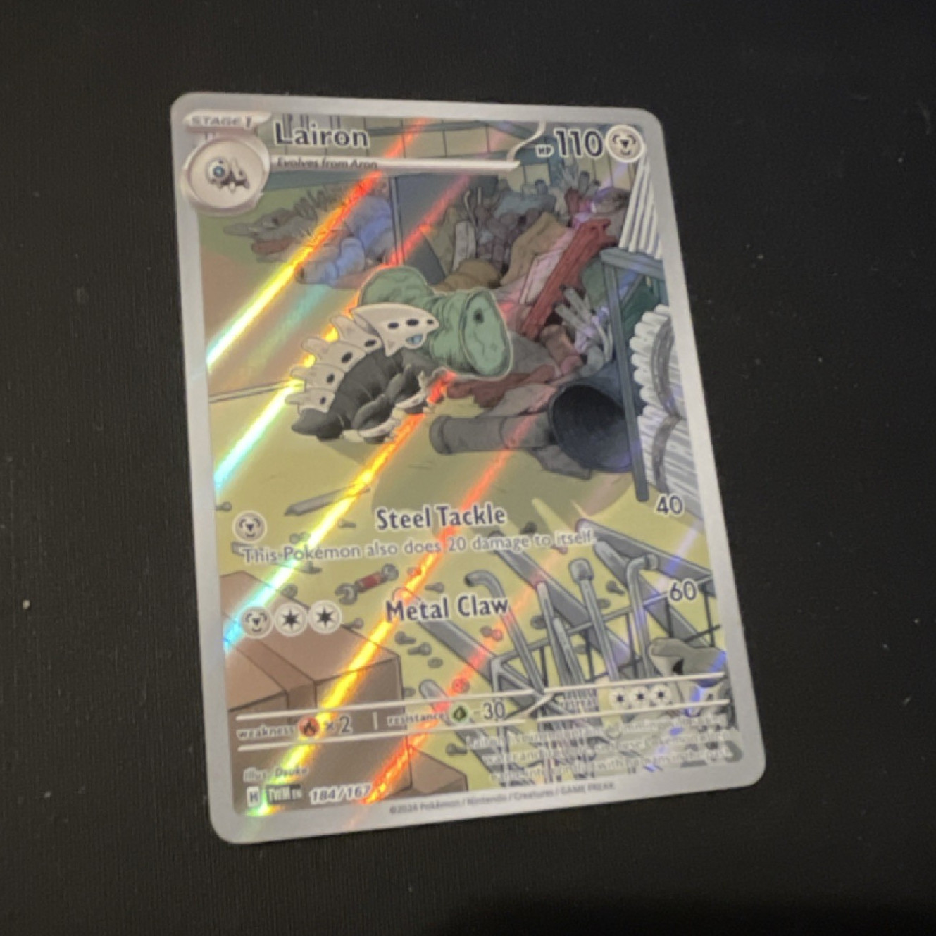 Pokemon TCG Lairon 184/167 Sv06 Twilight Masquerade IR Holo