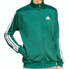 NEW ADIDAS MENS ESSENTIALS 3 STRIPES TRACK JACKET SIZE MEDIUM  JI8821 GREEN