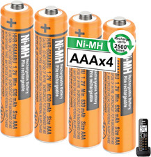 4Pack HHR-65AAABU NI-MH AAA Rechargeable Batteries 1.2V 630Mah AAA Nimh Batterie