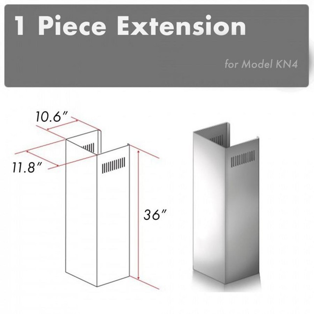 Zline Wall Chimney Extension Up To 10 Ft Ceiling For Models Kn4 1pcext