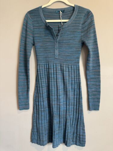NEW PraNa Leeanra Dress Blue Long Sleeve Size Small - 第 1/5 張圖片