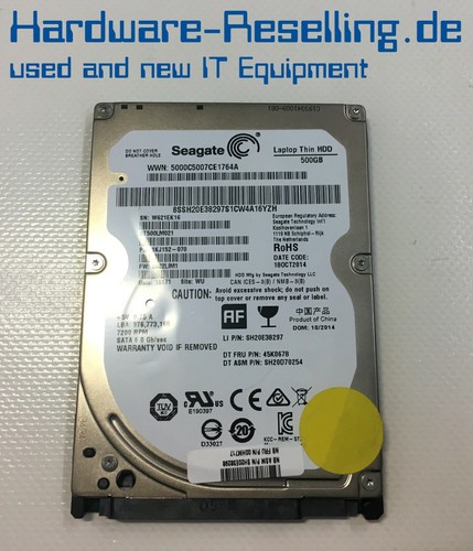 Seagate 500GB 7,2k rpm SATA ST500LM021 1KJ152-070 45K0678 SH20D70254