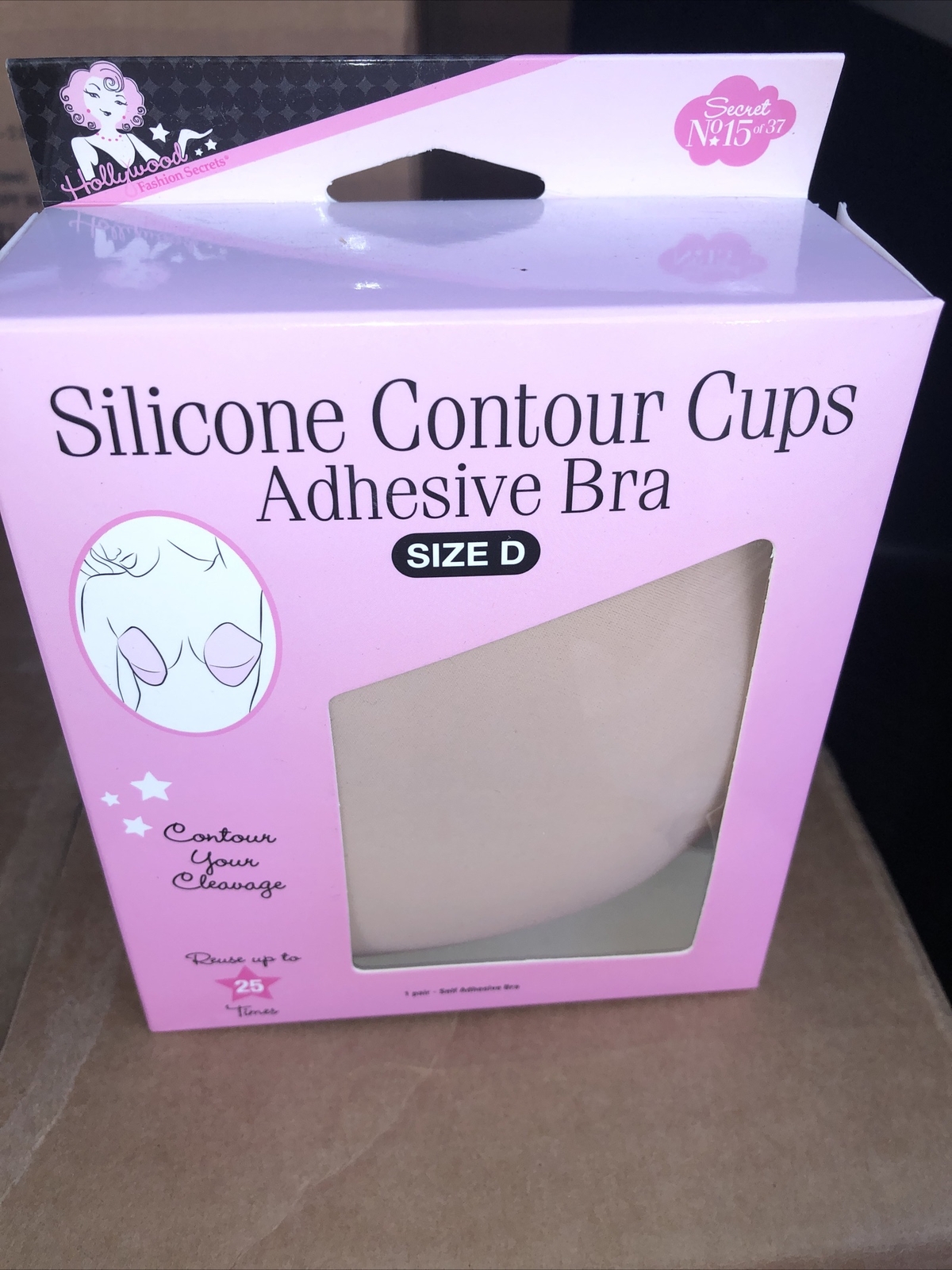 Hollywood Fashion Silicone Contour Cups Adhesive Bra Size D for sale