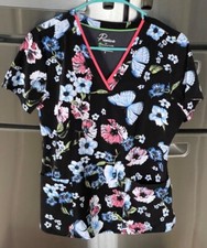 scrub top size small healing hands premier multicolor excellent condition