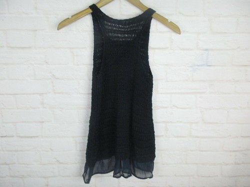 Abercrombie Kids Girls size M 12 Navy Blue Knit Sleeveless Sweater Shirt Tail - Picture 9 of 10