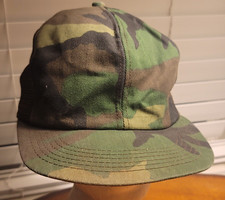 Vintage K-Brand Woodland Camo Meshback Strapback Trucker Hat Cap Made in USA