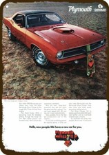 1970 Plymouth Hemi Cuda Barracuda Car Vintage Look Decorative Replica Metal Sign
