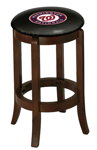 Bar Stool Wood Espresso Finish 29" Tall with MLB Team Logo Decal Swivel Seat - Picture 108 of 110